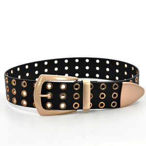 CINTURA NERA donna cinturone borchie oro bronzo bustino stringivita dark belt