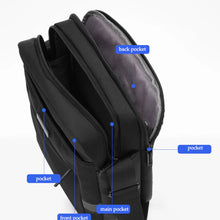 Carica l&#39;immagine nel visualizzatore di Gallery, Borsello capiente nylon blu nero zip cerniere tasche lavoro porta ipad passeggio