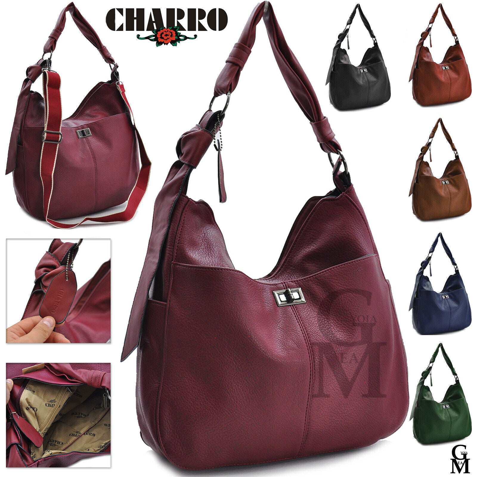 Borsa CHARRO pelle vintage morbida sacco spalla mono manico secchio  hobo grande