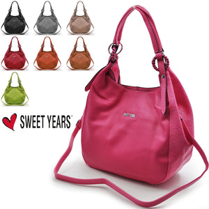 Borsa SWEET YEARS donna pelle morbida capiente sacco grande spalla cerniera moda