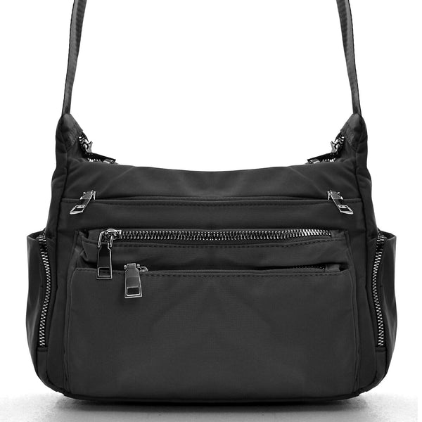 Borsa giornaliera donna tracolla nylon tasche capiente tessuto POLIAMIDE tela