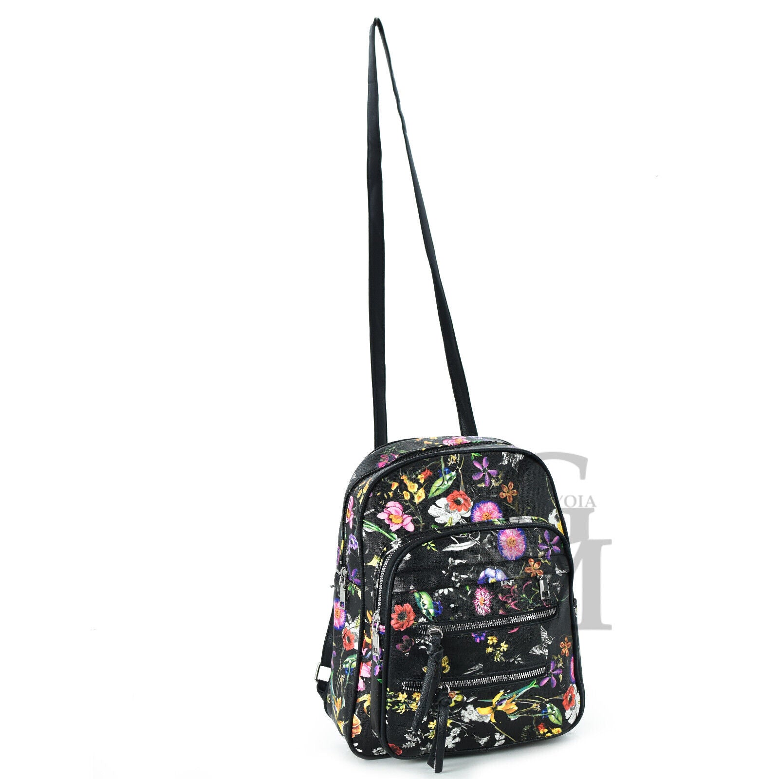 Gyoiamea borsa zaino 2in1 pelle TRASFORMABILE donna fantasia fiori fiorata nuovo