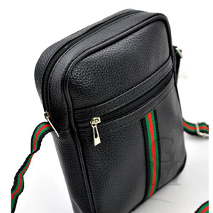 Borsello strisce verdi nero uomo borsa grande piccolo borsellino tracolla zip