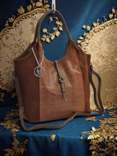 Carica l&#39;immagine nel visualizzatore di Gallery, Borsa donna GM grande pelle shopping morbido hobo tracolla plissettata laminata