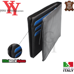 Portafoglio Pelle Nero Classico You Young Coveri Italia Elegante nero