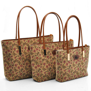 GM set borsa 3 pezzi sughero colorato fiori shopping casual passeggio moda nuovo