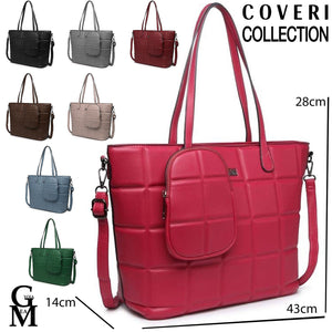 Borsa donna COVERI collection shopping shop grande pelle rettangoli shop casual