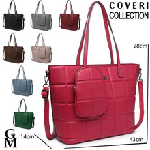 Carica l&#39;immagine nel visualizzatore di Gallery, Borsa donna COVERI collection shopping shop grande pelle rettangoli shop casual