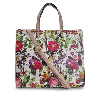 GM LA FIORATA Borsa shopping rose elegante casual beige passeggio fantasia fiori fiorata