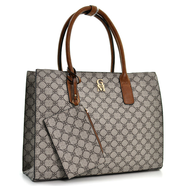 Borsa set 4in1 originale GM milano shopping fantasia fiori pelle spalla fiorata
