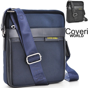 Borsello uomo firmato COVERI blu tasche tessuto tecnico nylon sportivo passeggio