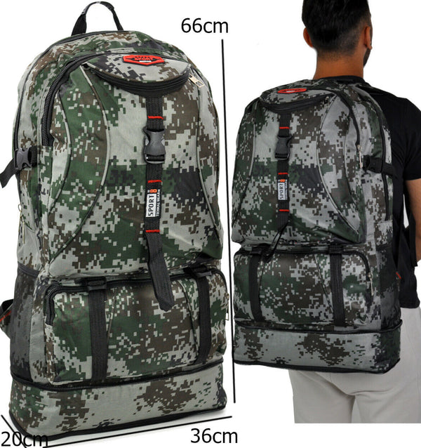Zaino grande trekking softair militare mimetico campeggio escursionismo viaggio