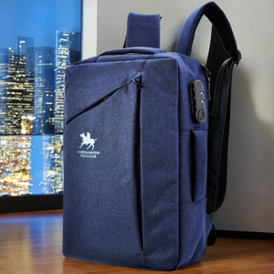 Zaino POLO CLUB 24H Convertibile 2in1 Borsa cartella Viaggi Lavoro porta pc blu