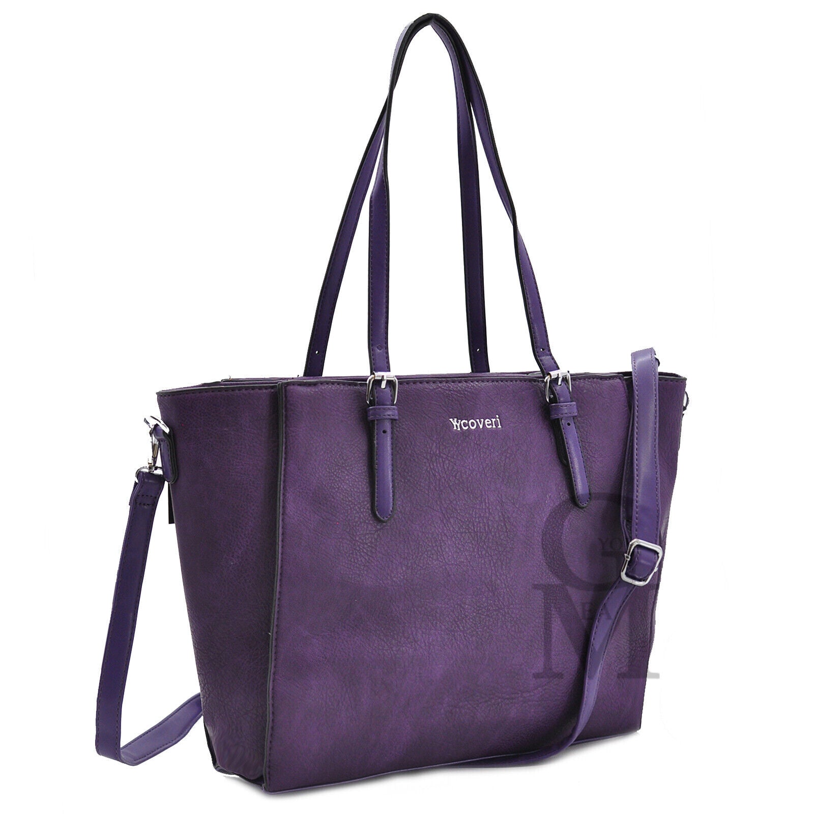 Borsa Coveri collection donna grande spalla pelle passeggio shopping viola nuova