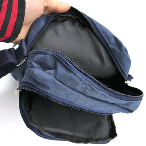 Borsello GM nylon uomo grande tela borsa tracolla tessuto nero blu lavoro sport