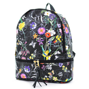 GM Zaino zainetto pelle colorato fantasia casual fiori fiorata casual passeggio