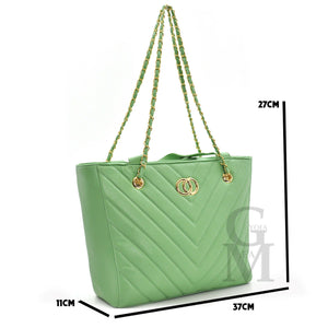 Borsa pelle trapuntata carena shopping pella zip shop capiente grande grande