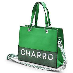 Borsa firmata originale CHARRO donna shopping shop pelle grande cerniera rigida