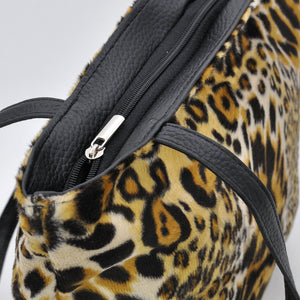 Borsa GRANDE shopping pelo pelliccia moda casual fantasia leopardata maculata