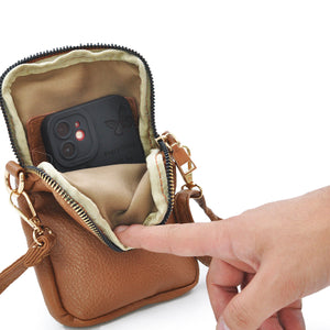 Portacellulare Portafoglio borsa vintage piccola tracolla smartphone Donna nera