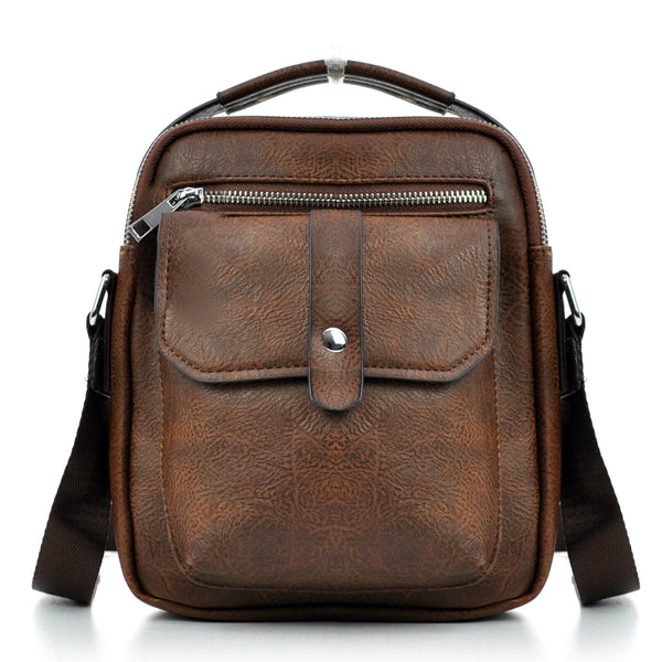 Borsello uomo moda tracolla borsa pelle lavoro vintage casual retro marrone nero