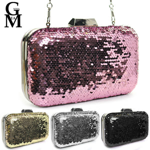 Pochette Paillettes rosa rigida altissima qualità con strass matrimonio eventi