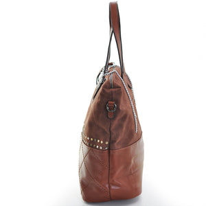 GM Borsa sacco SHOPPING SHOPPER moda firmata originale donna pelle borchie nuova