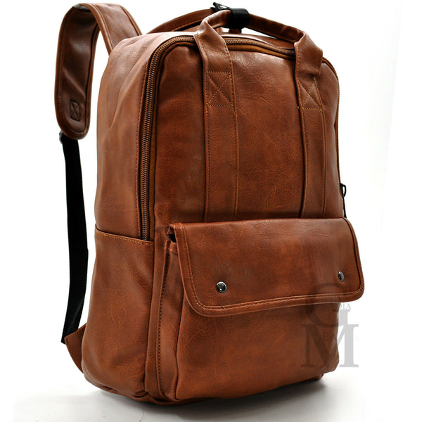 GM Zaino pelle portadocumenti pc viaggio lavoro passeggio grande vintage nuovo
