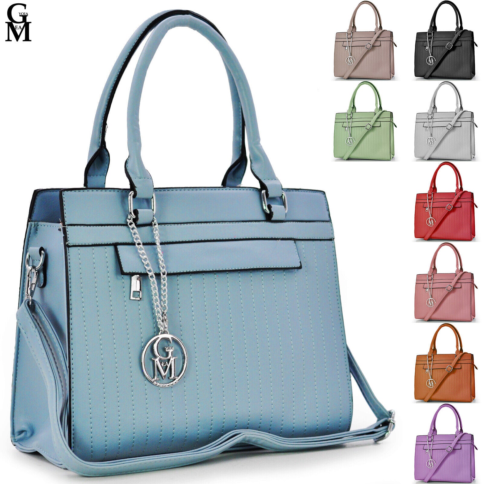 Borsa novità donna firmata GM pelle bauletto rigida tote baule ricamato tracolla