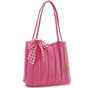 Borsa donna GM rosa trapuntata fisarmonica grande pelle spalla shopping semplice