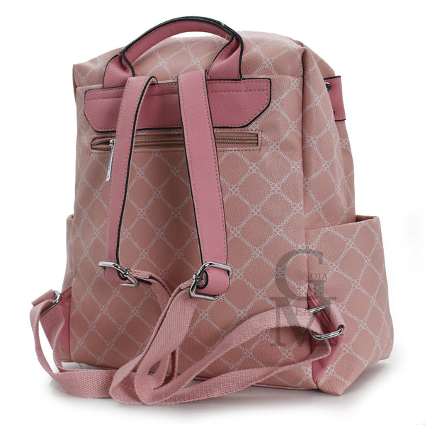 CHARRO zaino zainetto donna nuovo giornaliero fantasia scritte grande tasche zip