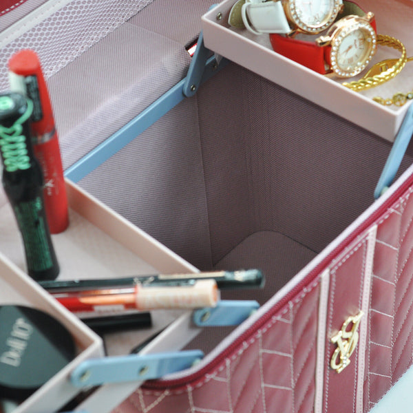 Portagioie scatola da viaggio porta gioielli cofanetto trousse trucchi creme set