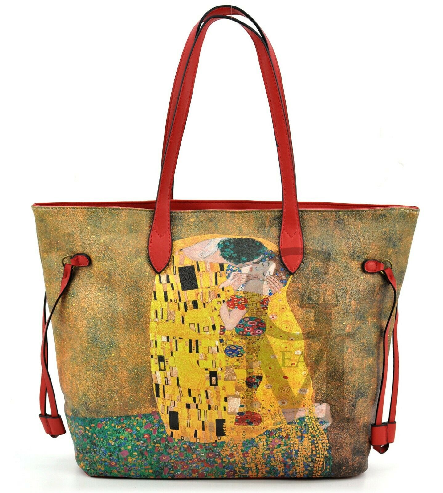 Gyoiamea borsa fantasia dipinto quadro bacio klimt donna pelle shopping spalla