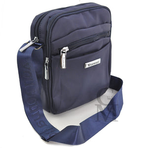 COVERI Borsello 5 zip originale tasche blu sportivo uomo tracolla nylon tessuto