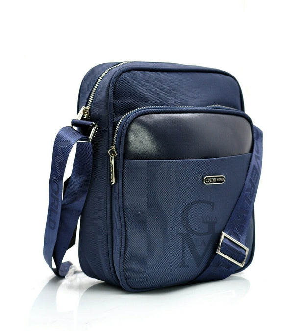 Borsello uomo coveri borsa tracolla pelle nylon nero blu lavoro sport piccolo