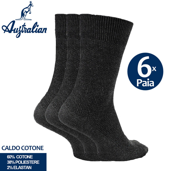 calze Australian uomo CALDO COTONE 3 6 9 paia calzettoni lunghi invernali