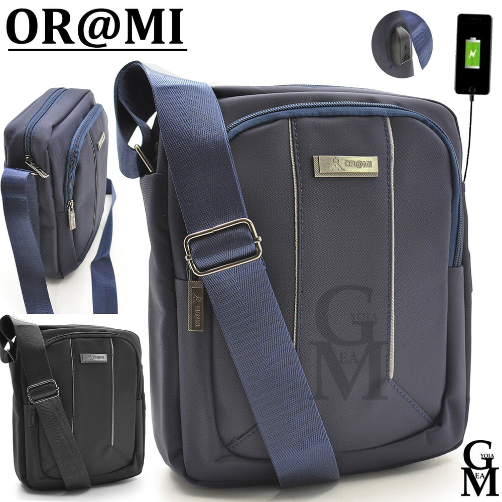 Borsello uomo USB porta ipad tablet tracolla borsa nylon tessuto lavoro casual