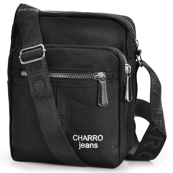 Borsello uomo firmato CHARRO nero tasche tessuto borsellino nuovo nylon sportivo