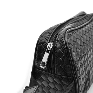 GM Pochette mano pelle intrecciata nero sport polso nera uomo viaggio passeggio