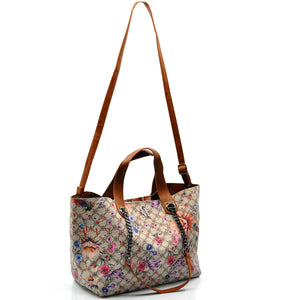 Gm borsa 3in1 hobo sacco casual manici catena tracolla fantasia fiori floreale