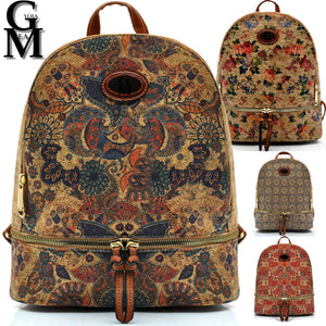 GM Zaino zainetto sughero  fantasia fiori fiorata casual passeggio estivo moda