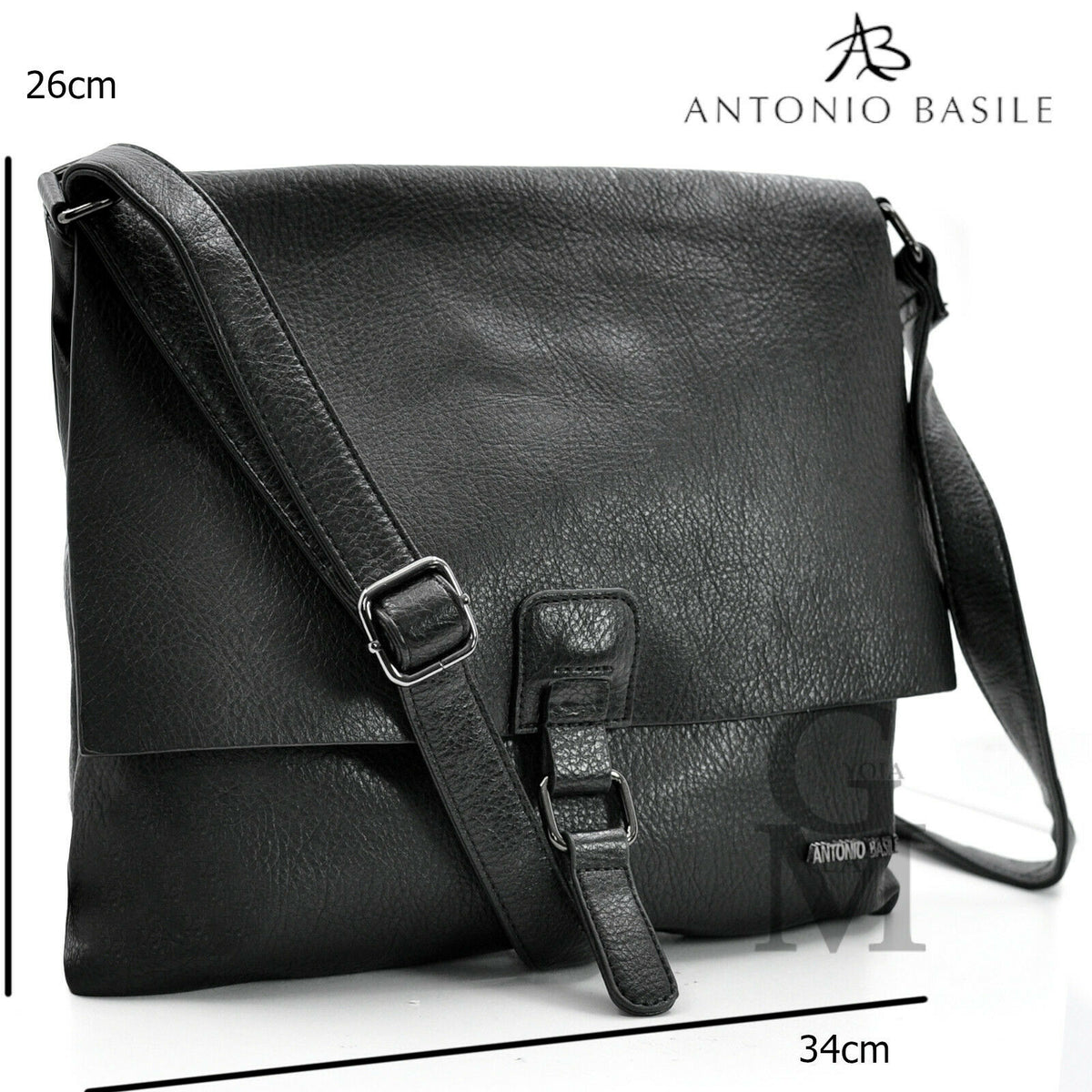 Borsa A Tracolla Uomo In Vera Pelle 'Antonio' - Look Vintage Compatto Con Multiple Tasche - Foto 4