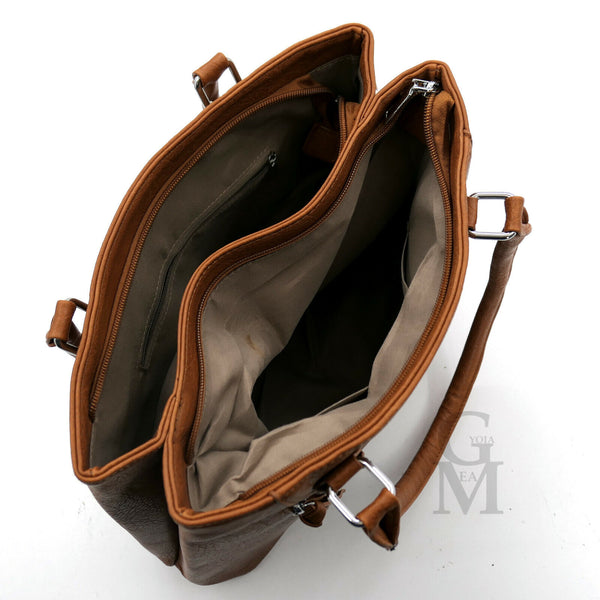 Gyoiamea borsa SONIA bauletto vintage cerniere donna pelle capiente elegante