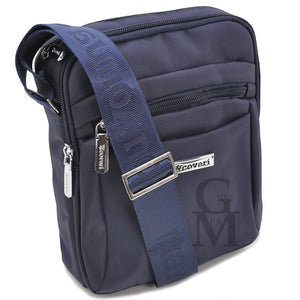 COVERI Borsello 5 zip originale tasche blu sportivo uomo tracolla nylon tessuto