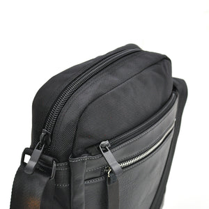 Borsello nero uomo borsa grande capiente zip tracolla sport nylon tessuto casual