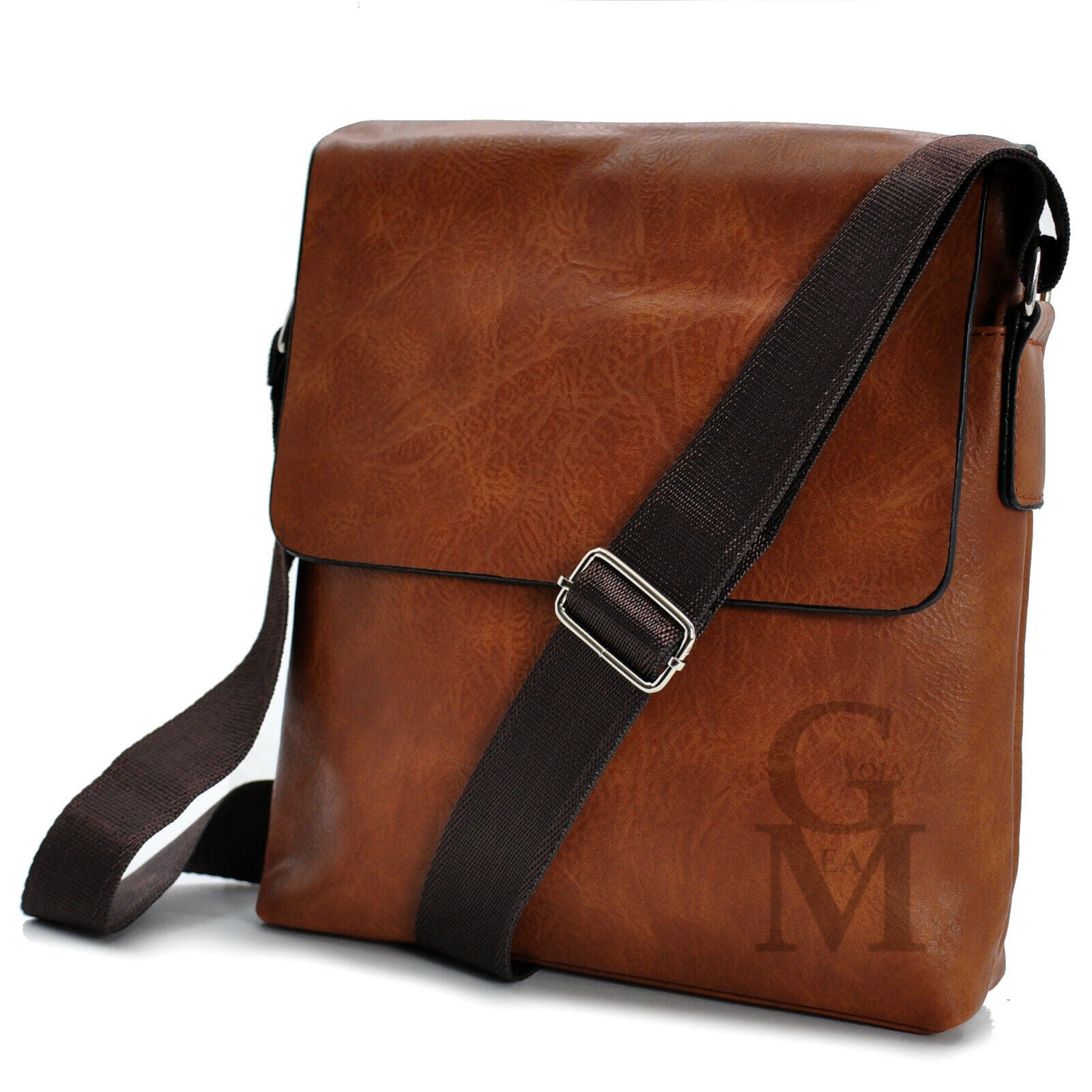 Gyoiamea borsello nuovo uomo vintage pelle tracolla spalla marrone grande ipad