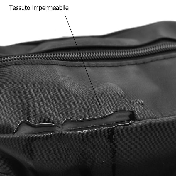 Borsa tessuto nylon impermeabile passeggio tracolla nera tasche moda postina zip