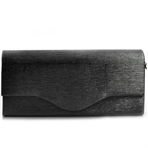 Pochette rigida lunga oro eventi matrimonio elegante tessuto effetto laminato