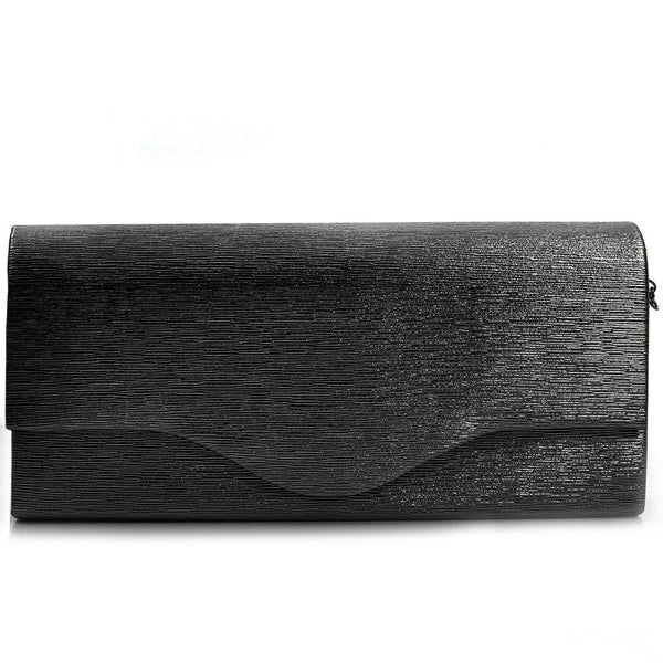 Pochette rigida lunga oro eventi matrimonio elegante tessuto effetto laminato
