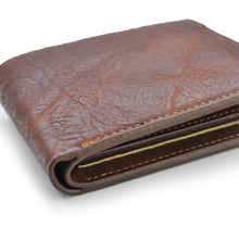 Carica l&#39;immagine nel visualizzatore di Gallery, Gm Portafoglio uomo ecopelle venata marrone porta carte ribaltina portamonete